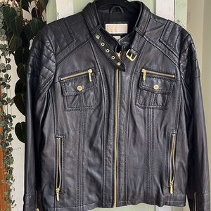 Michael Kors leather moto jacket